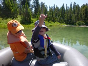 Paul's Grandchildren On Murphy Lake - Click for an Enlargemen